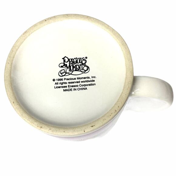 Vintage Precious Moments The Wonder of Christmas Coffee Mug Purple 1996 Enesco - Picture 8 of 10